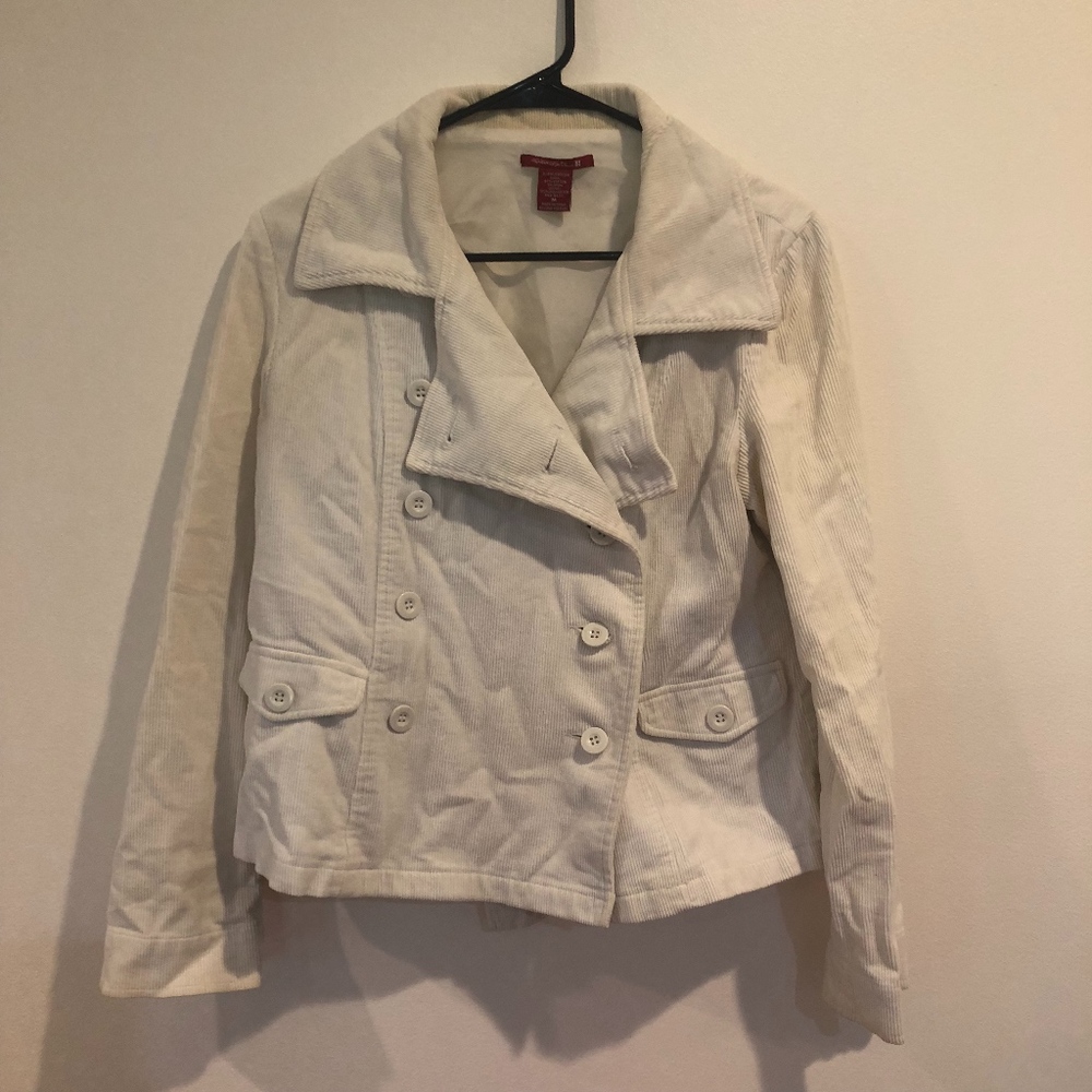 White Short Pea Coat
